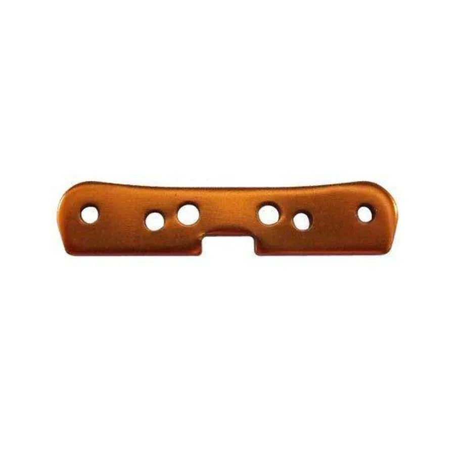 Bronze-colored model kit part with six holes, for scale model assembly and hobby building projects.