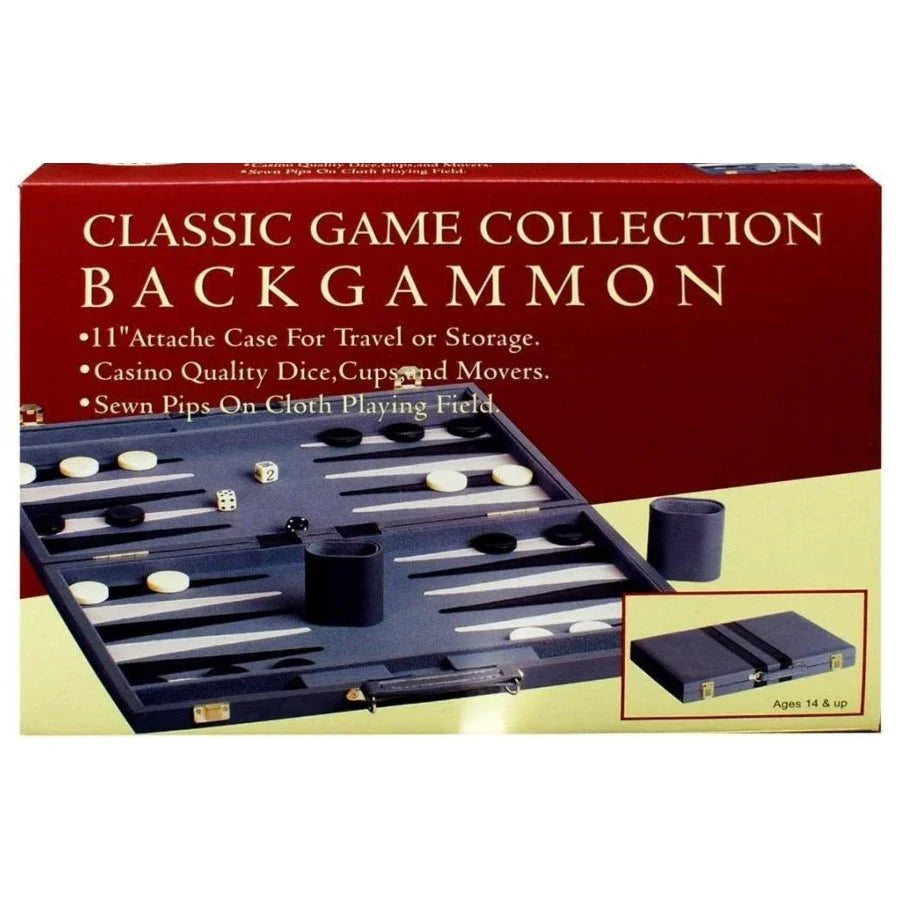 11" Backgammon Set – Portable Travel Set with Attaché Case