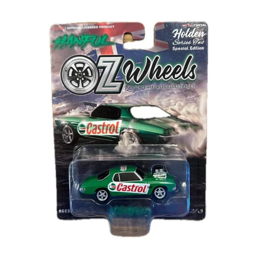 1:64 HANFUL Castrol Holden HQ Monaro burnout diecast car with Oz Wheels