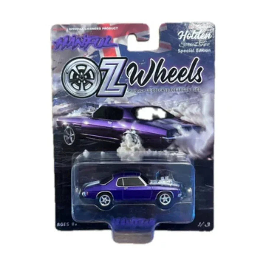 1:64 HANFUL Purple Holden HQ Monaro burnout diecast car with Oz Wheels