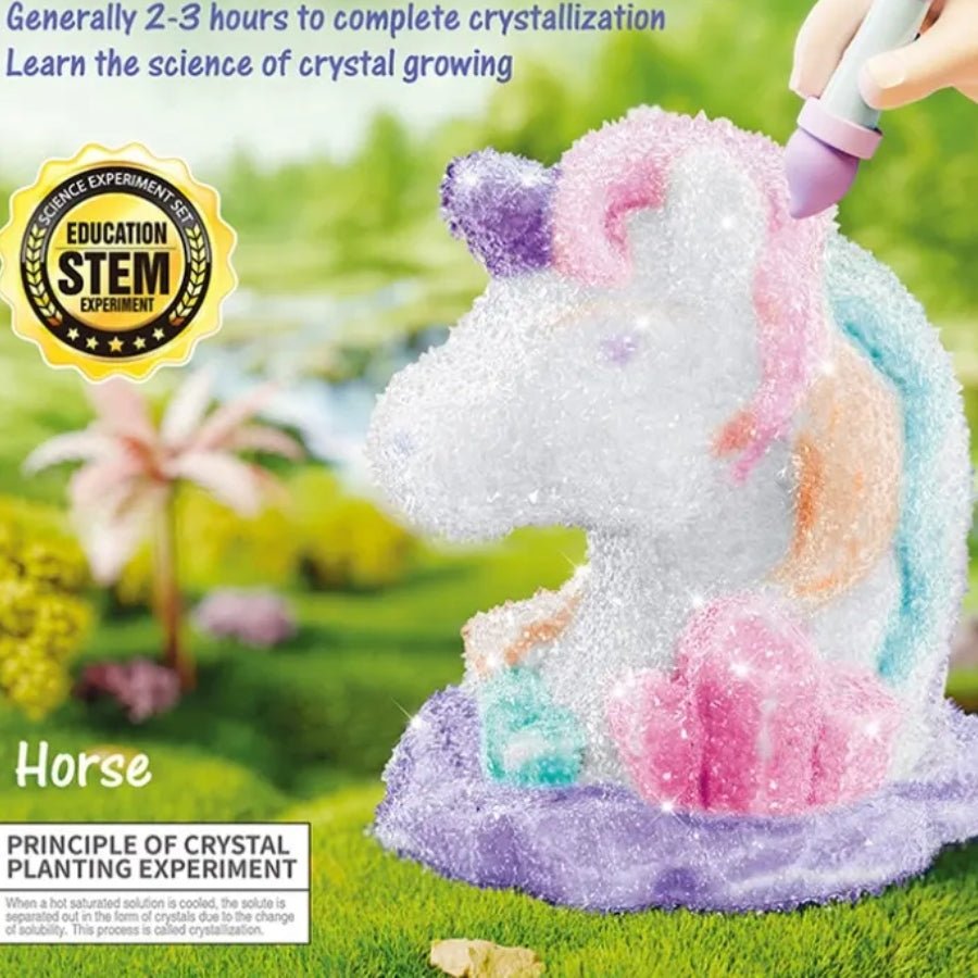 3D Crystal Growing Kit – educational science experiment toy for kids to grow colourful crystals and learn about chemistry and STEM.