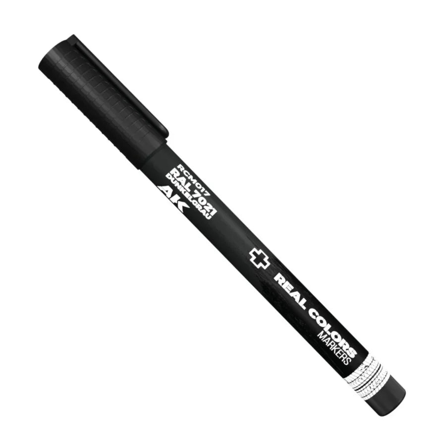 AK Interactive Real Colors RAL 7021 Dunkelgrau Acrylic Paint Marker AKRCM017 for military model detailing