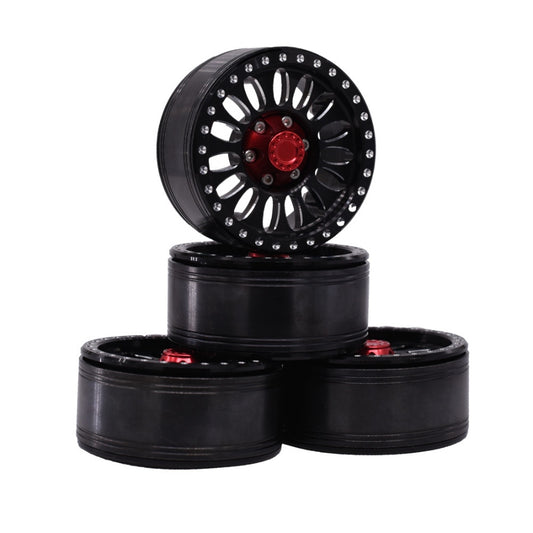1.9" Aluminium Beadlock Crawler Wheels 4pcs -Flower Black