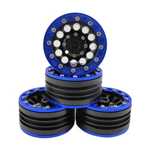 1.9" Aluminium Beadlock Crawler Wheels 4pcs - Blue Ring