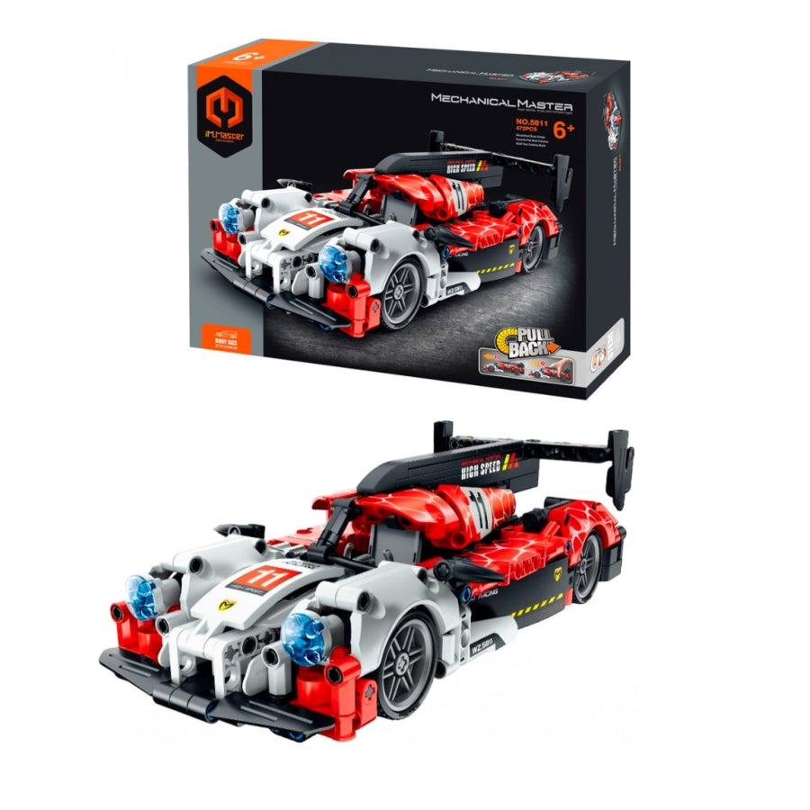 iM.Master Red and White Sports Car Pull Back 5811 Aussie Hobbies