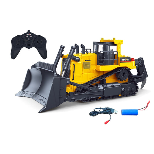 Huina RC Bulldozer RC Construction Toy with LED Lights and Sound 1554 1:16 2.4Ghz