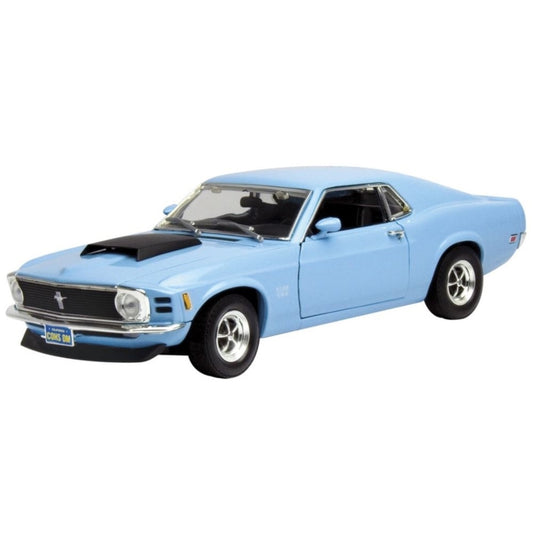 DDA Motormax 1970 Ford Mustang Boss 429 Blue 1/18 Diecast Model Car
