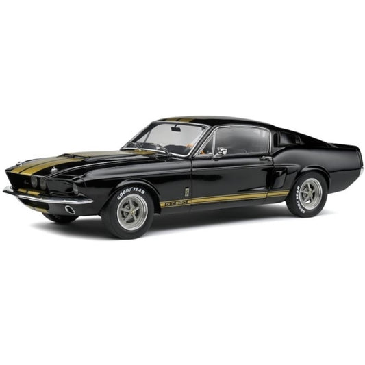 Solido S1802908 1967 Shelby GT 500 1:18 Black with Gold Stripes