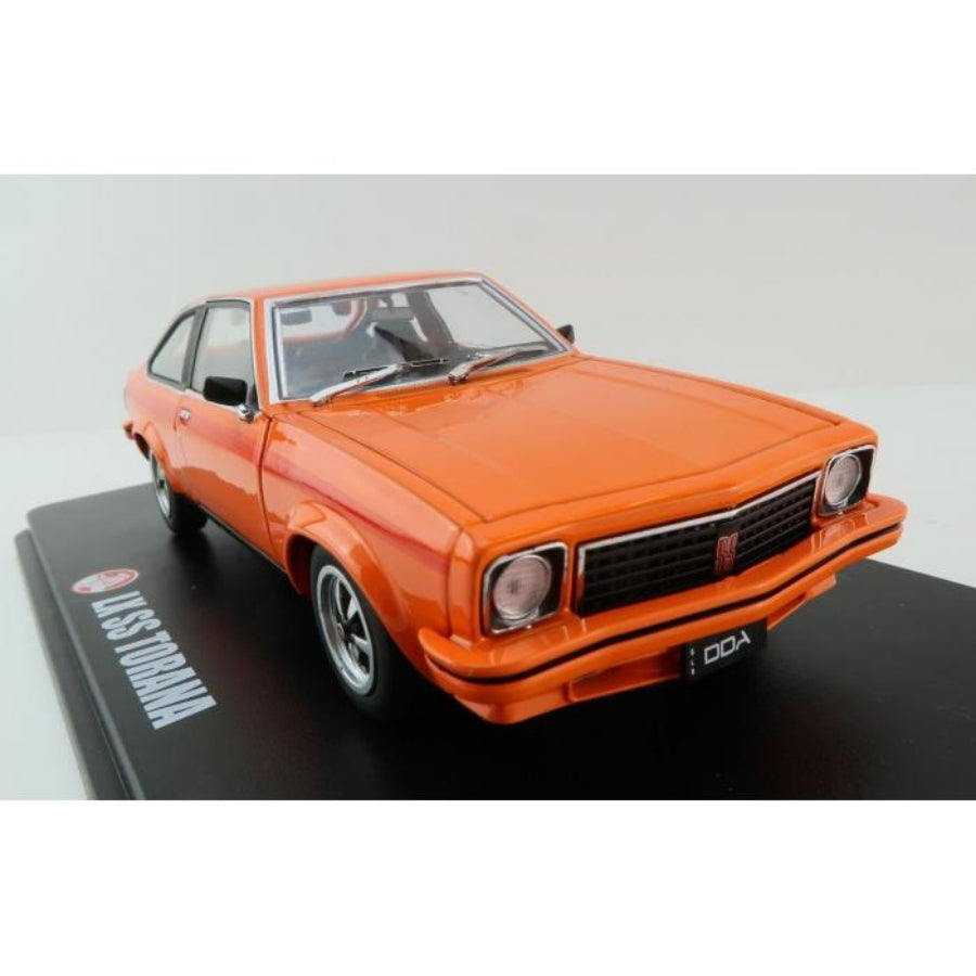 DDA 1:24 Holden LX SS Torana orange 6 cylinder diecast model car.