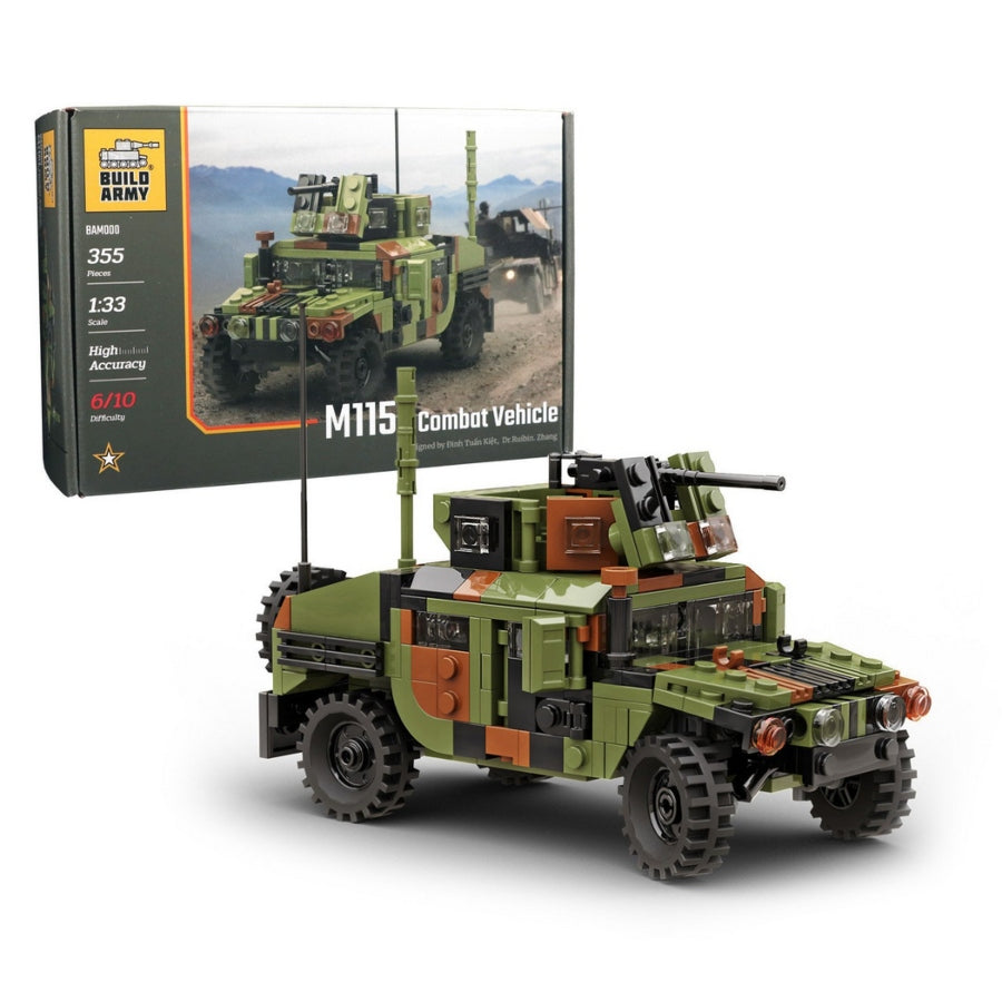 Build Army Humvee M1151 BAM000 1:33 scale military combat vehicle building blocks model.