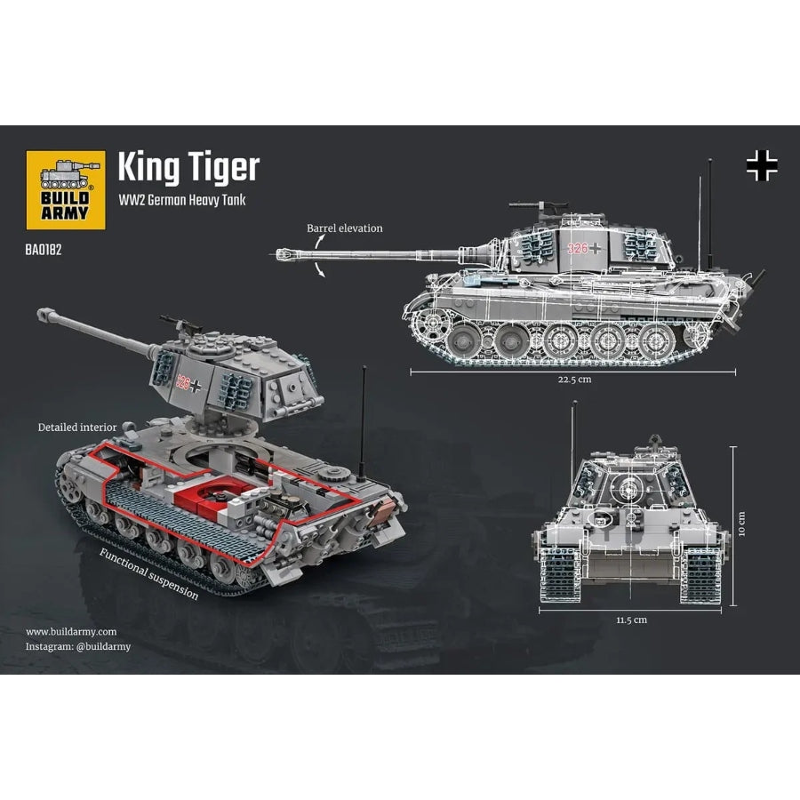 Build Army King Tiger BA0182 – 1:33 scale WWII German