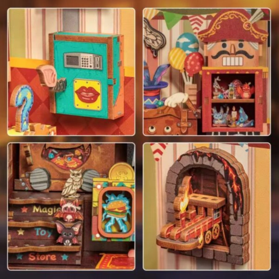 Cutebee Amazing Toys Store DIY Book Nook miniature toy shop diorama craft kit.