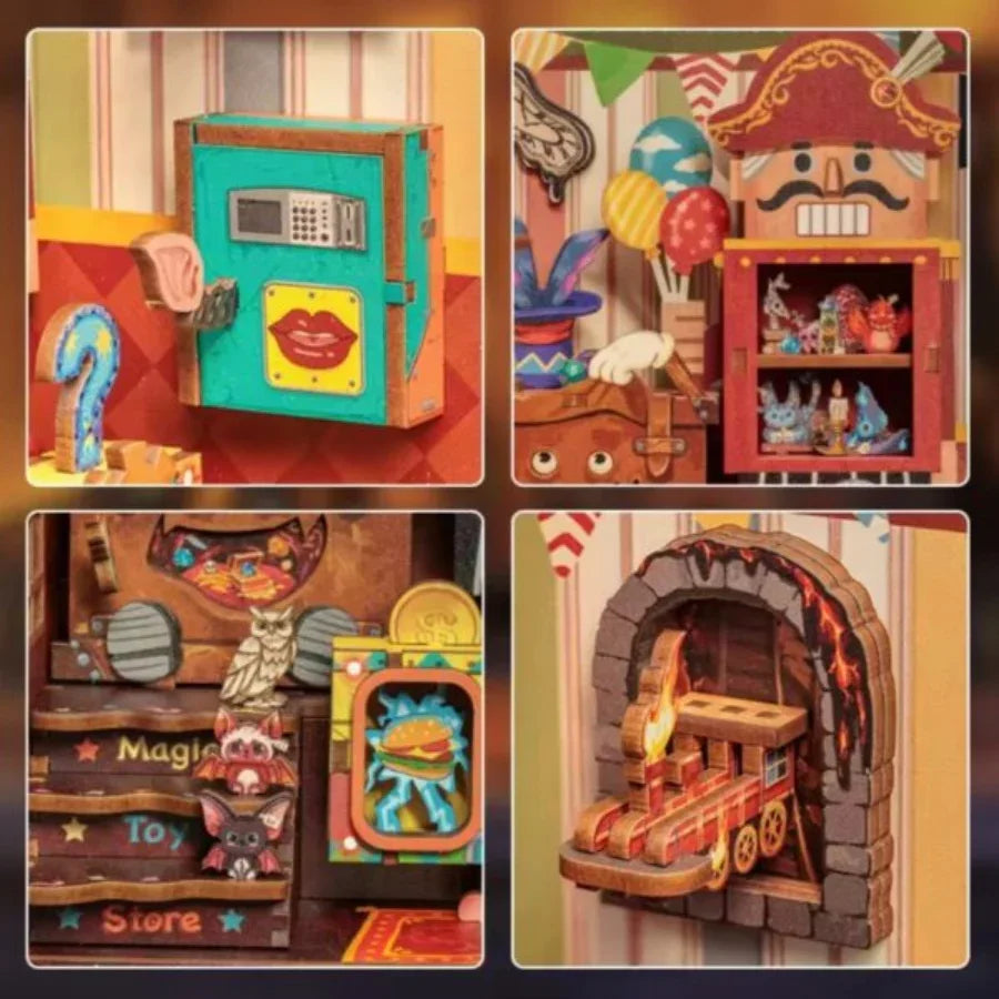 Cutebee Amazing Toys Store DIY Book Nook miniature toy shop diorama craft kit.
