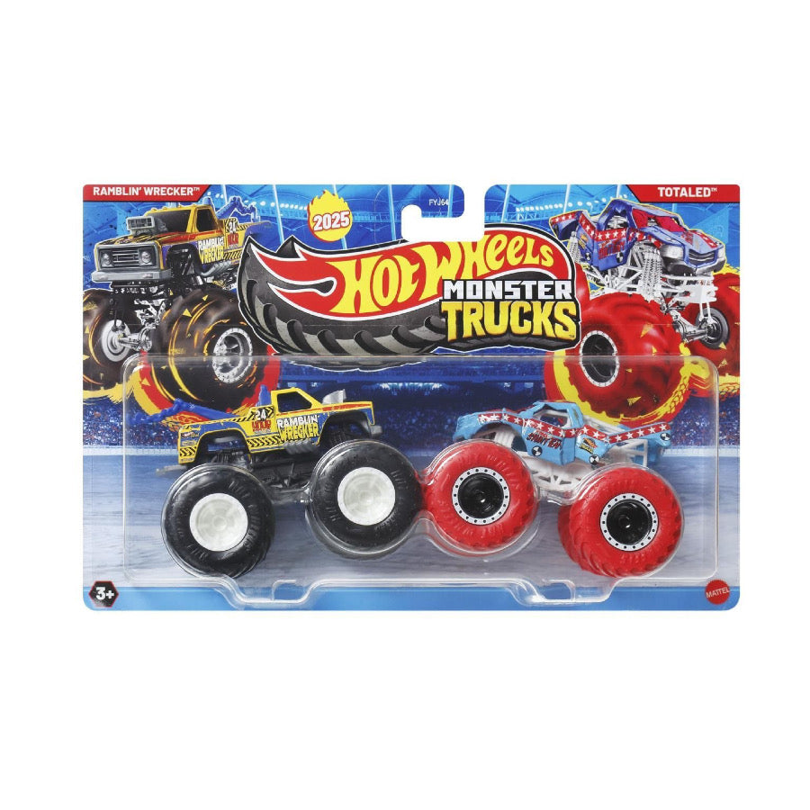 Hot Wheels Monster Trucks 1:64 Demo Doubles – 2-Pack Assorted Trucks