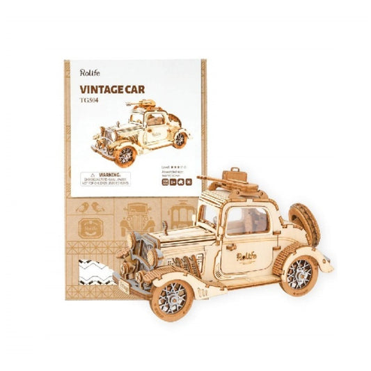 Robotime Retro Vintage Car DIY 3D Wooden Puzzle Model Kit