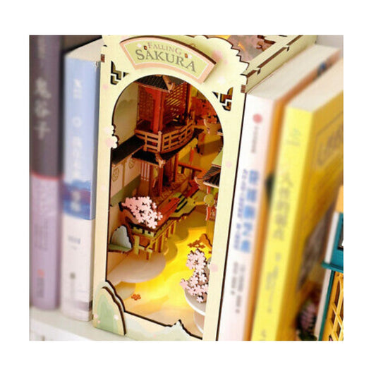 Robotime DIY Bookends Kit Stories in Books Falling Sakura
