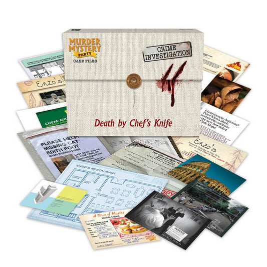 Murder Mystery Party Case Files Game - Death By Chef's Knife