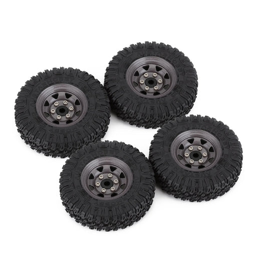 INJORA 1.55" Beadlock Wheel Rim&Tire Set for RC Crawler Car