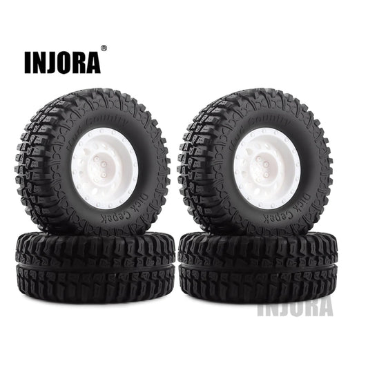 INJORA 4PCS/Set 1.9" 100*39mm Rubber Tires With Plastic Wheel Rims
