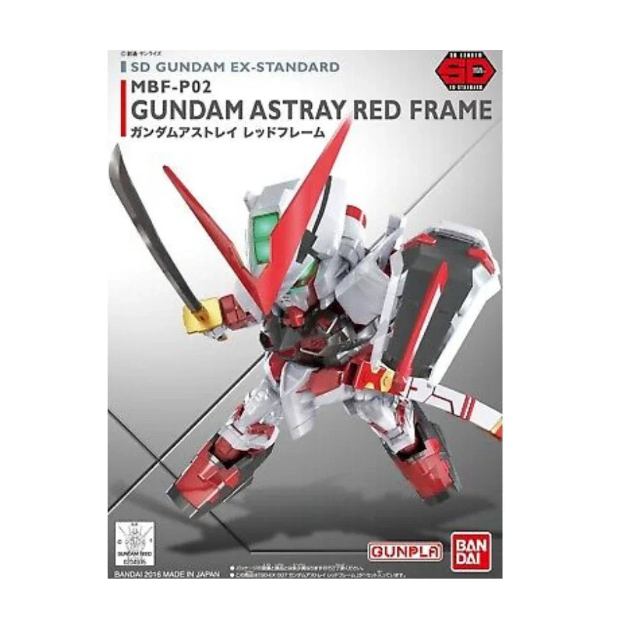 SD Gundam Ex-Standard MBF-P02 Astray Red Frame model kit with sword, Gunpla by Bandai
