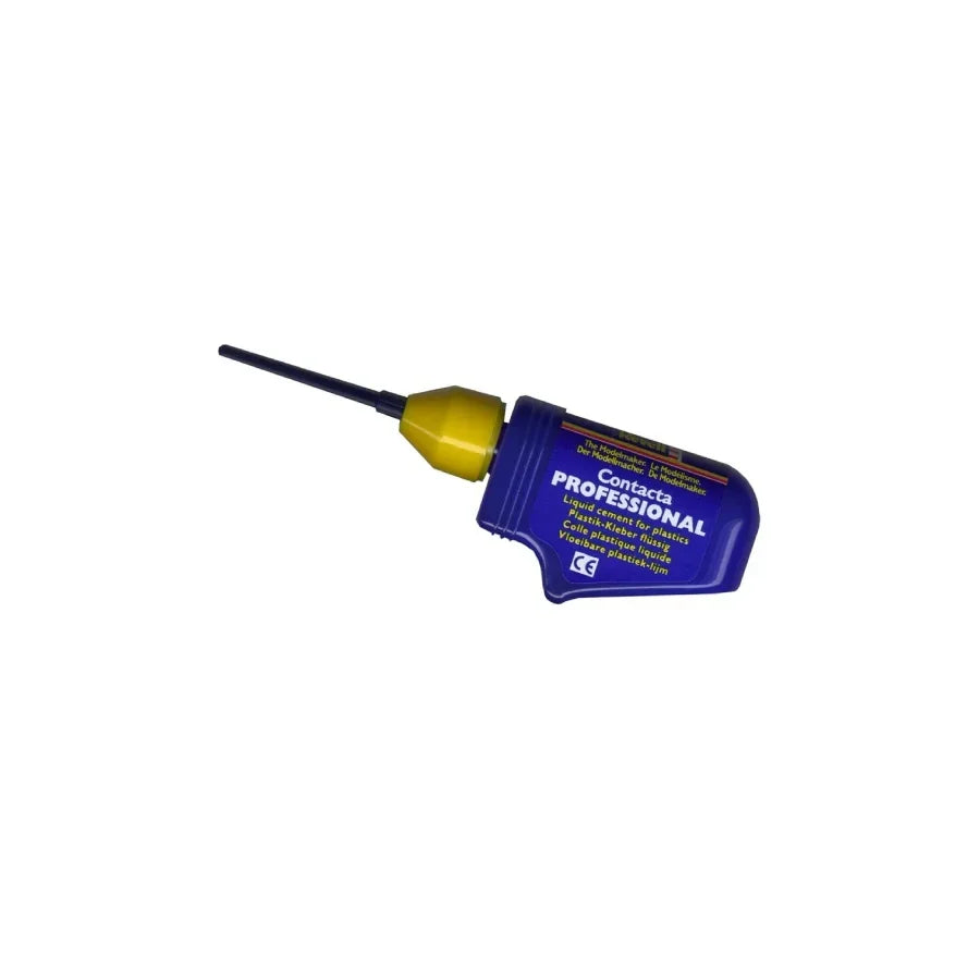 Contacta Professional liquid cement for plastics, blue bottle with yellow cap, model kit adhesive