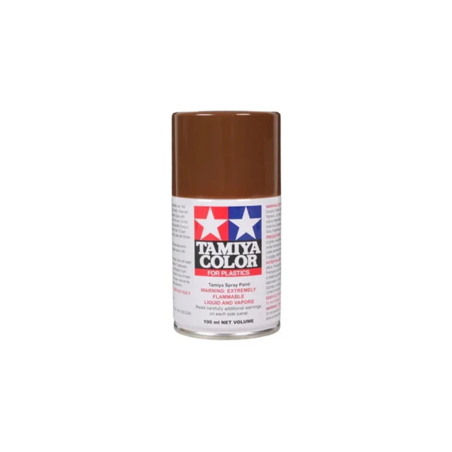 Tamiya Color spray paint for plastics, 100ml brown can, ideal for model kits and hobby projects