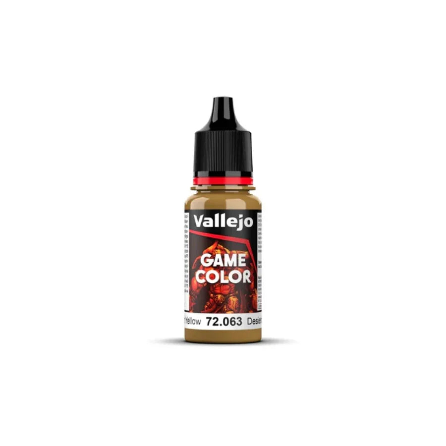 Vallejo Game Colour Desert Yellow 18ml AV72063 acrylic paint bottle