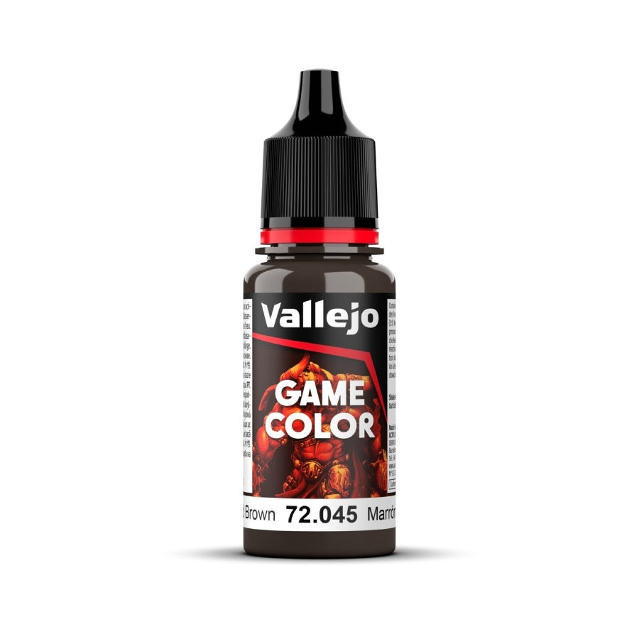 Vallejo Game Colour Charred Brown 18ml Acrylic Paint - New Formulation