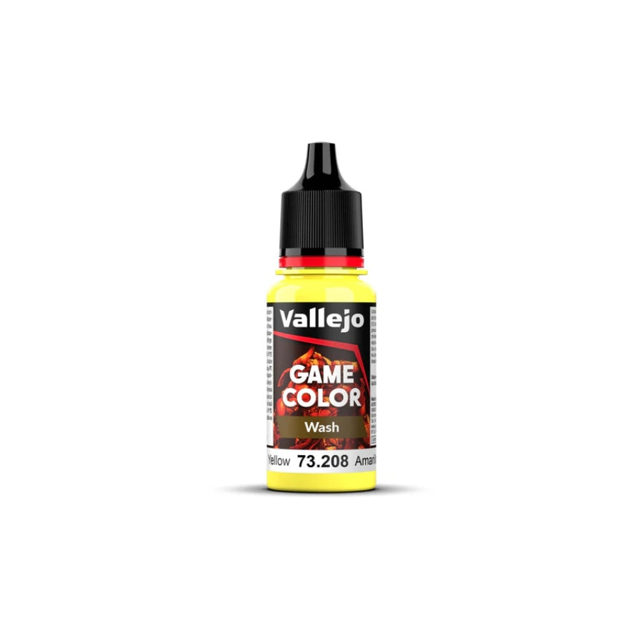 Vallejo Game Colour Wash Yellow 18ml Acrylic Paint - New Formulation