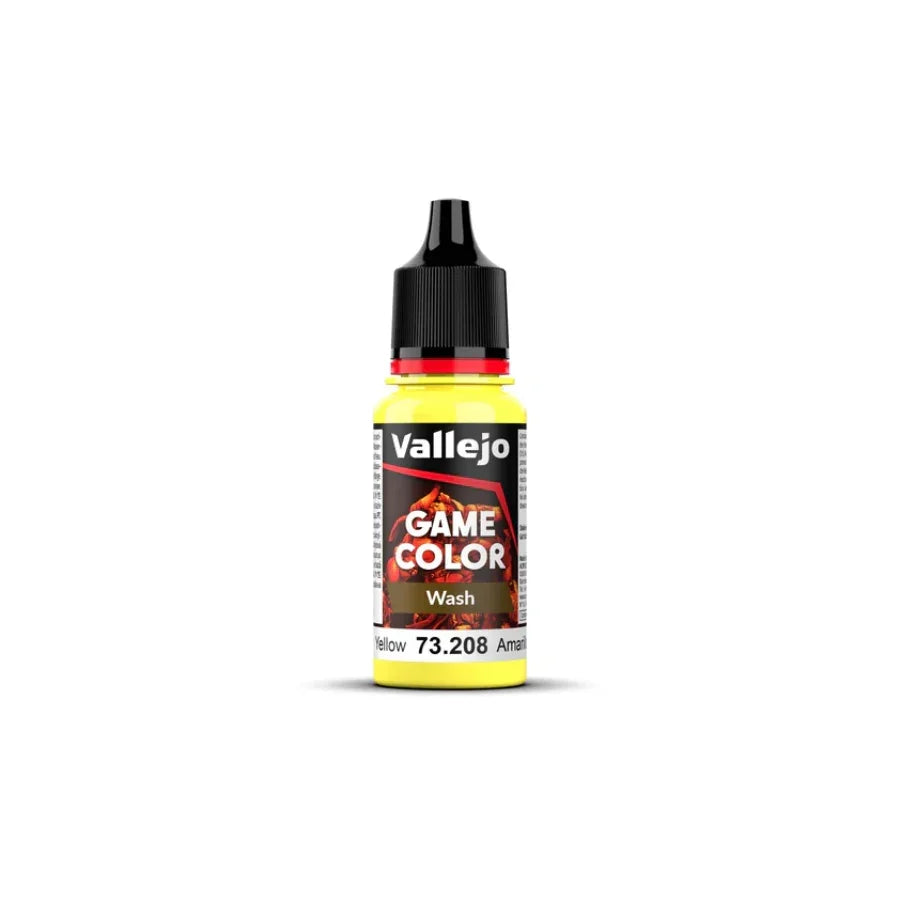 Vallejo Game Color Wash Yellow Paint 73.208 for Model Kits and Miniatures