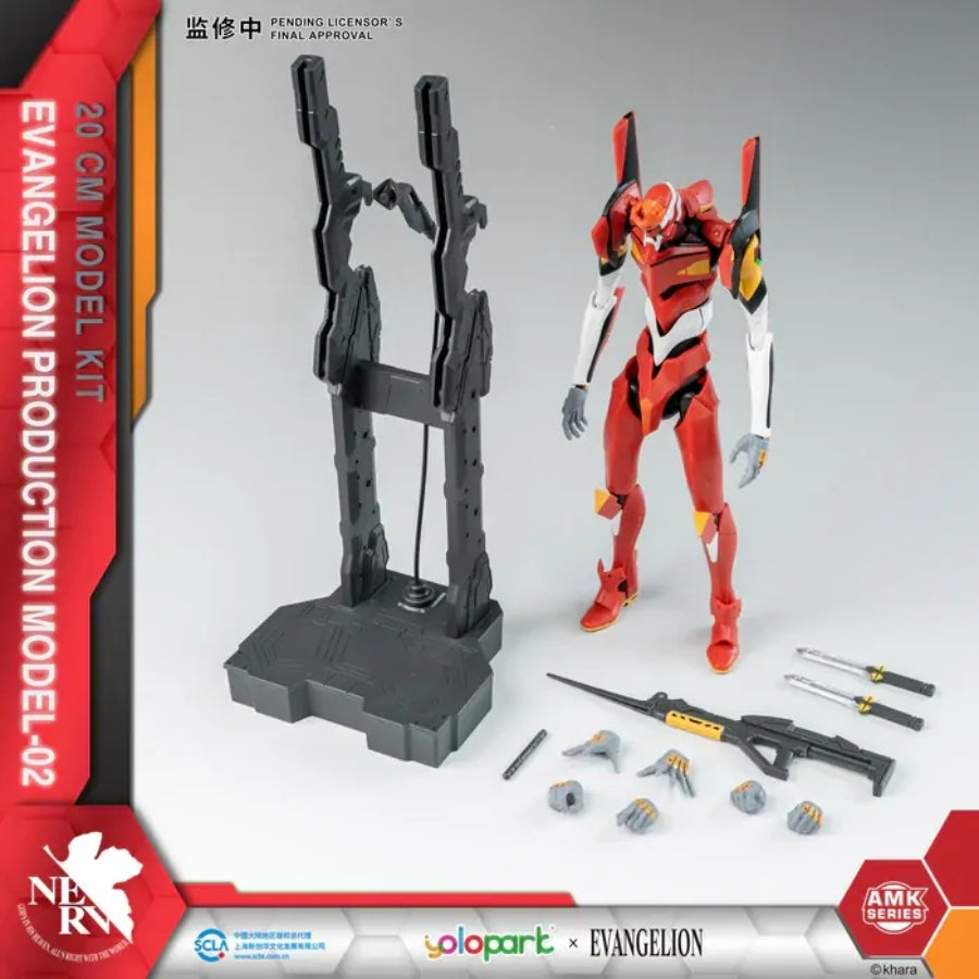 Yolopark AMK Series Evangelion EVA-02 (YPAMKEVA02) – detailed anime mecha model kit with articulated joints and pre-coloured parts.