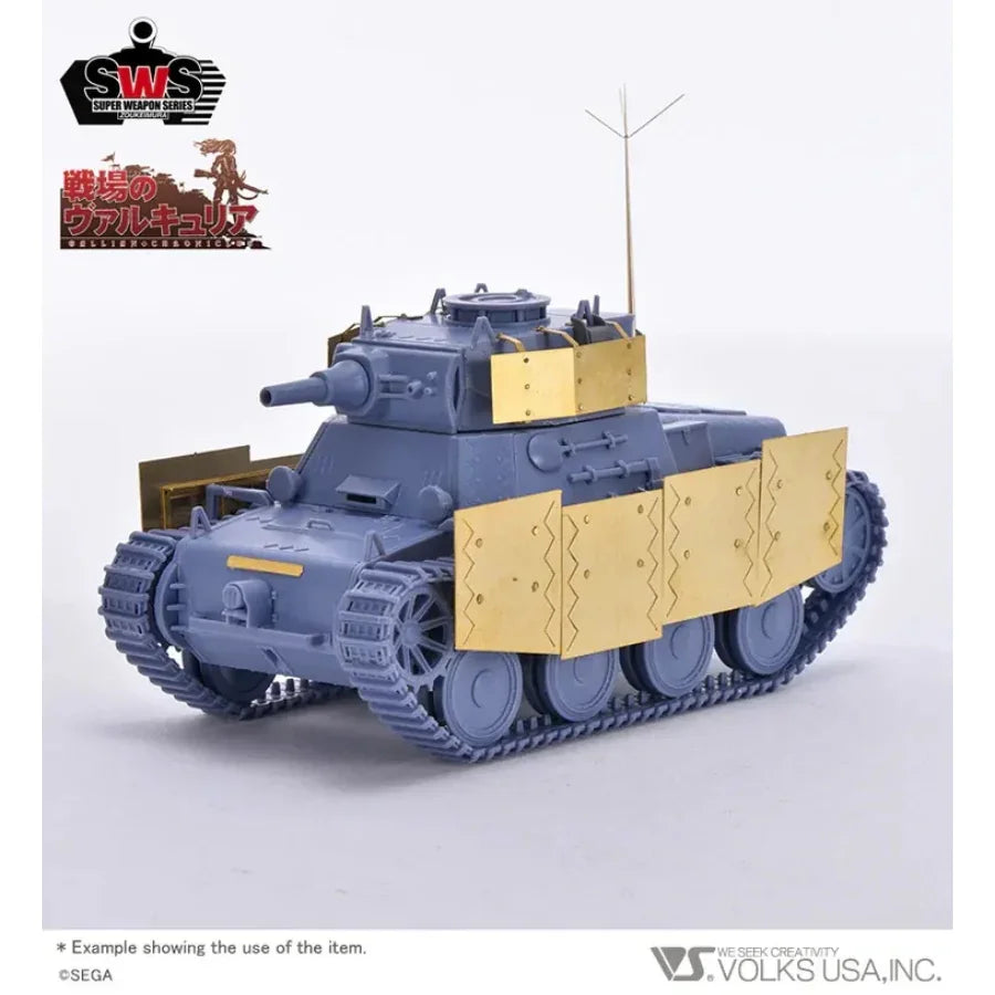 Zoukei‑Mura 1:35 Gallian Light Tank conversion kit showing photo-etched skirts, resin armor parts and metal antenna accessories