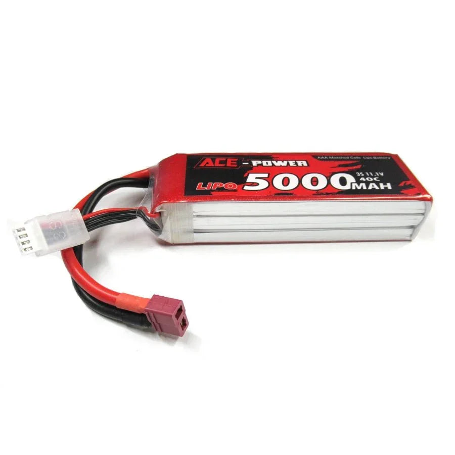 ACE-POWER 5000mAh 3S 11.1V 40C LiPo battery for RC models with connectors