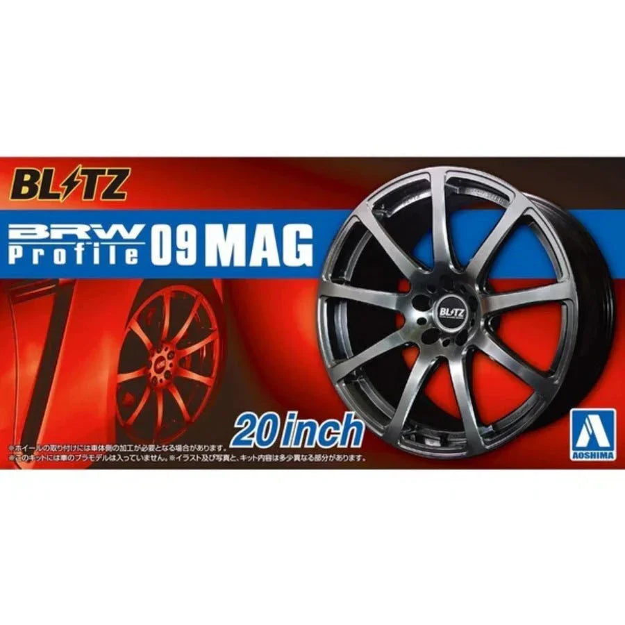 Aoshima 1/24 BRW Profile 09 MAG 20″ Wheel & Tire Set