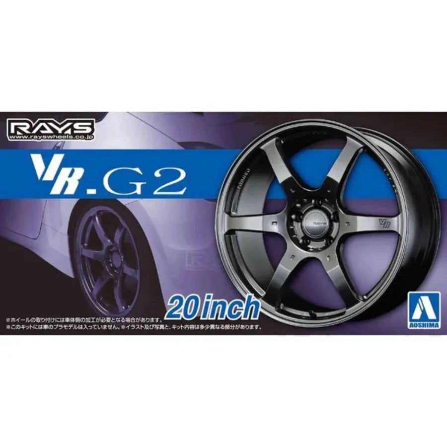 Aoshima 1/24 VOLK RACING VR.G2 20″ Wheel & Tire Set