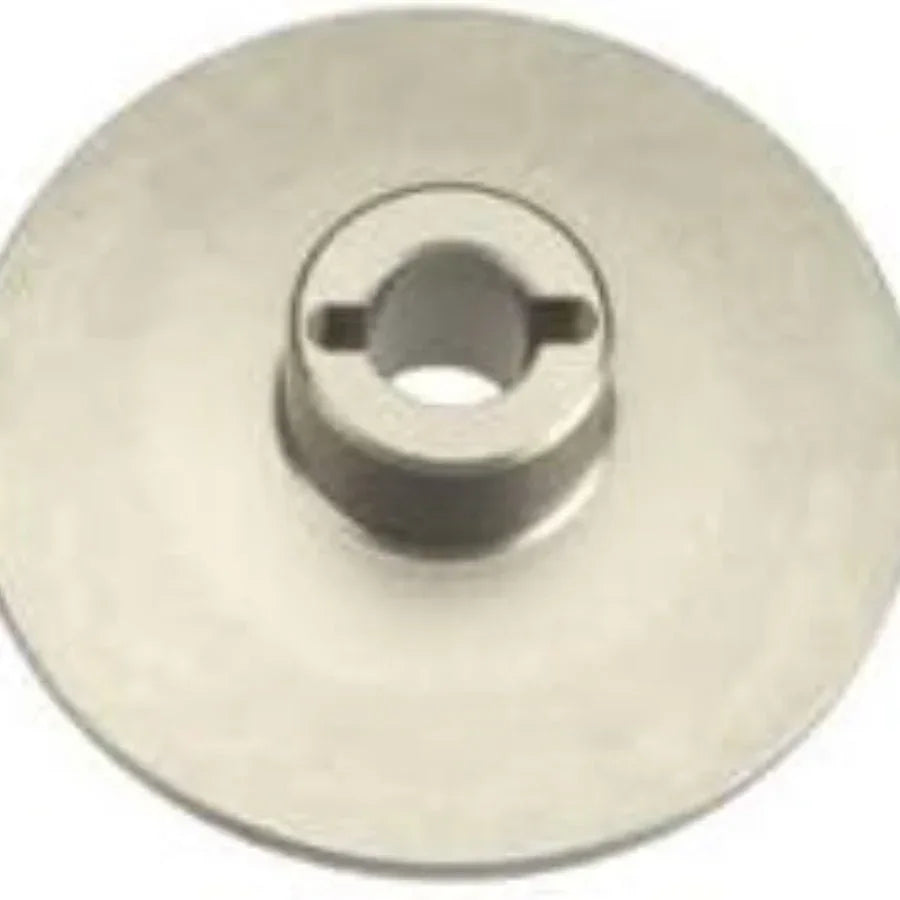 Metal pulley wheel with central hub and keyway for model kits and hobby projects