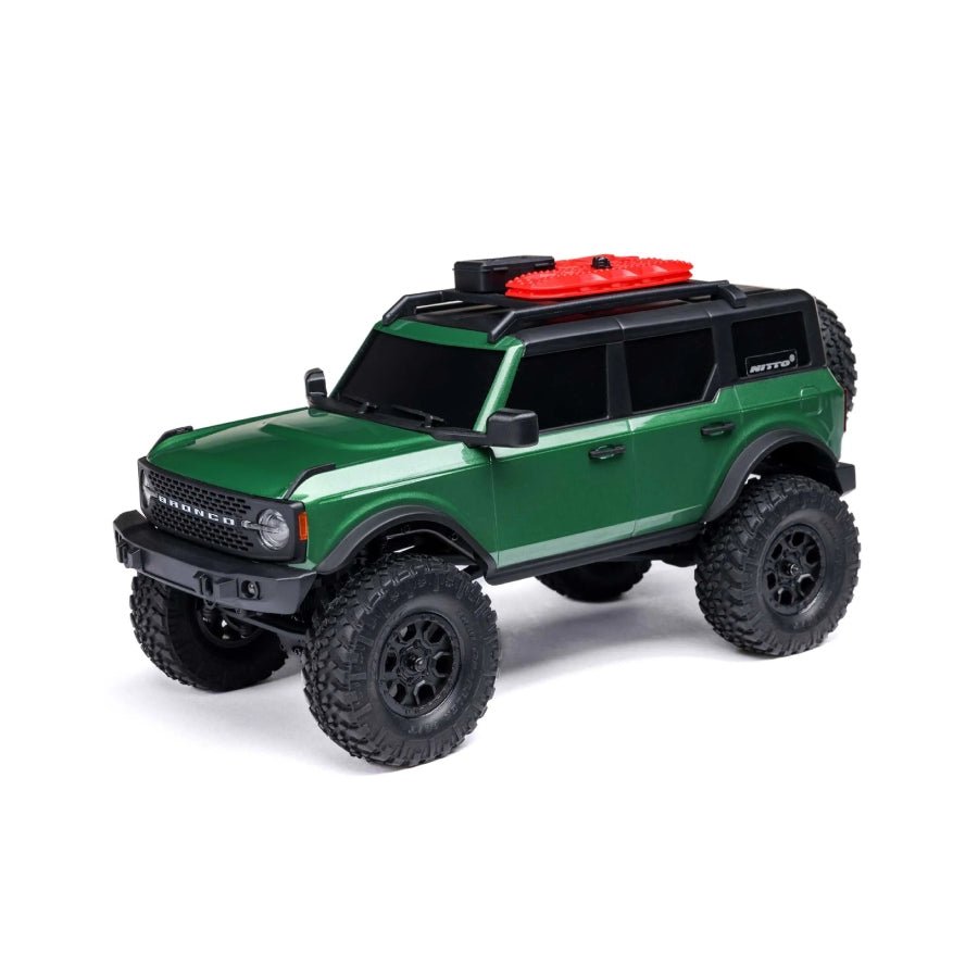 Axial SCX24 2021 Ford Bronco 1/24 scale RTR 4WD rock crawler RC truck with Ford licensed body. Green