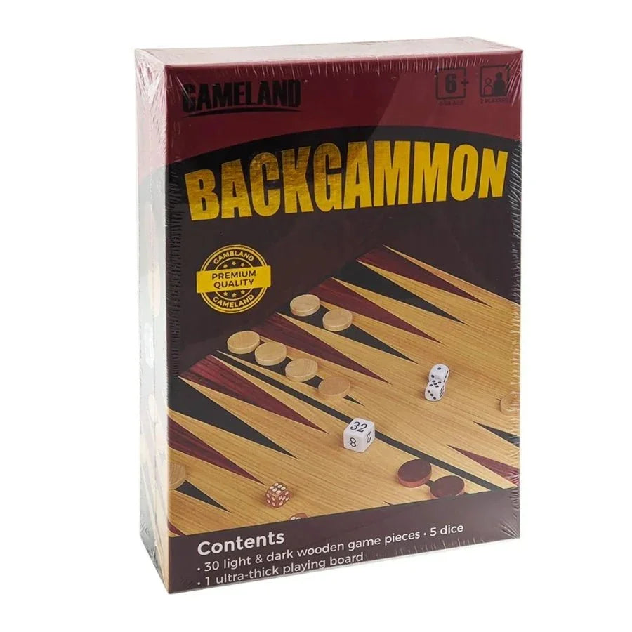 Backgammon Gameland – Classic Strategy Board Game with Folding Board