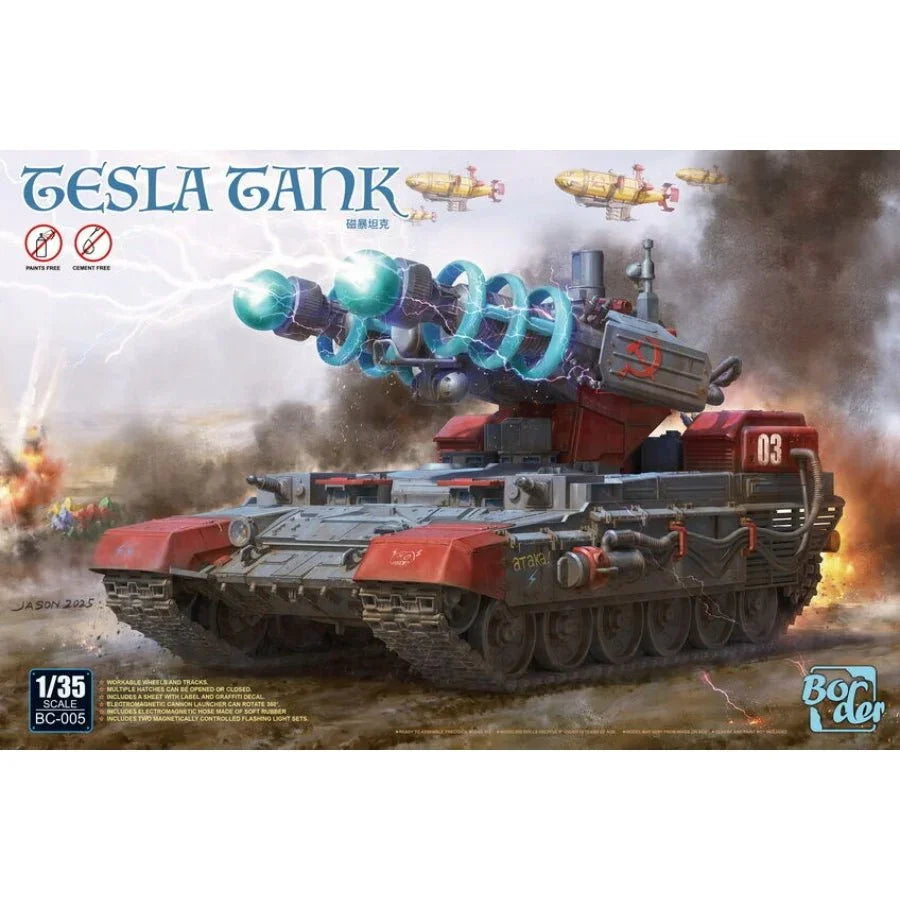 Border Model 1/35 Tesla Tank – Sci-Fi Armored Vehicle Plastic Model Kit