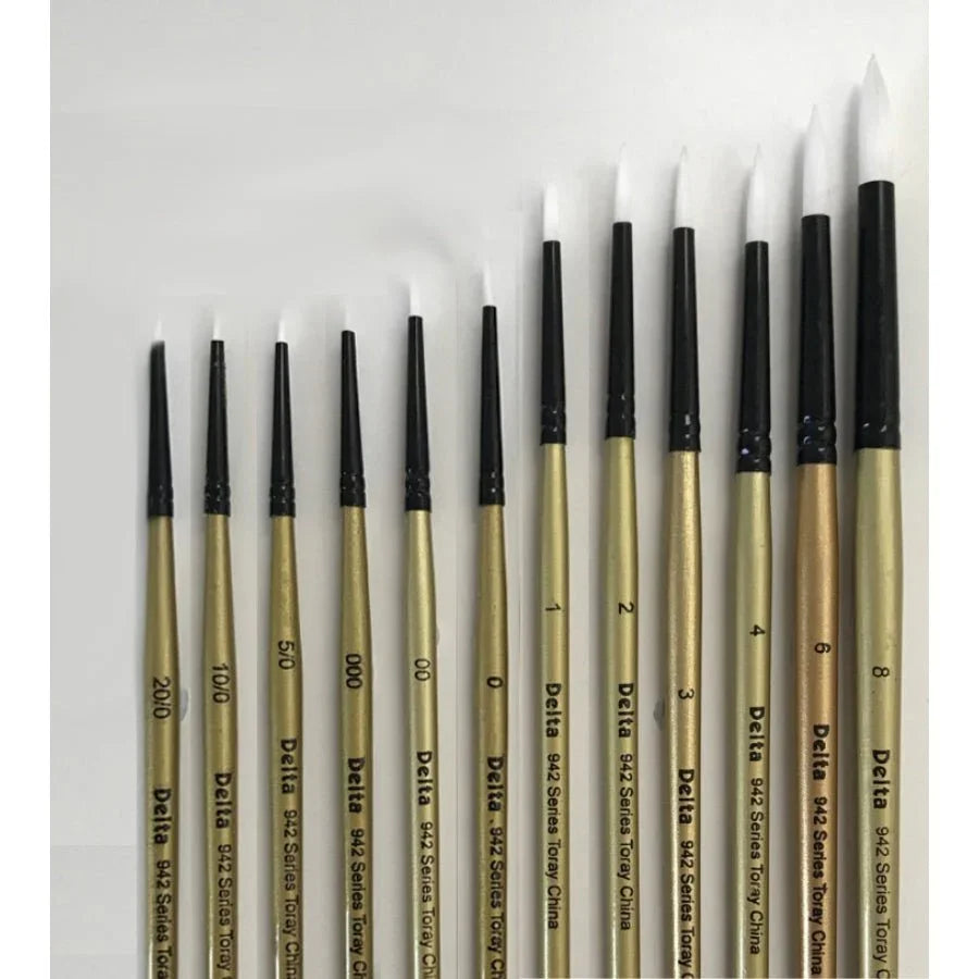 Delta Toray Round Brush – Sizes 20/0 to 8 | Fine Detail & Model Painting
