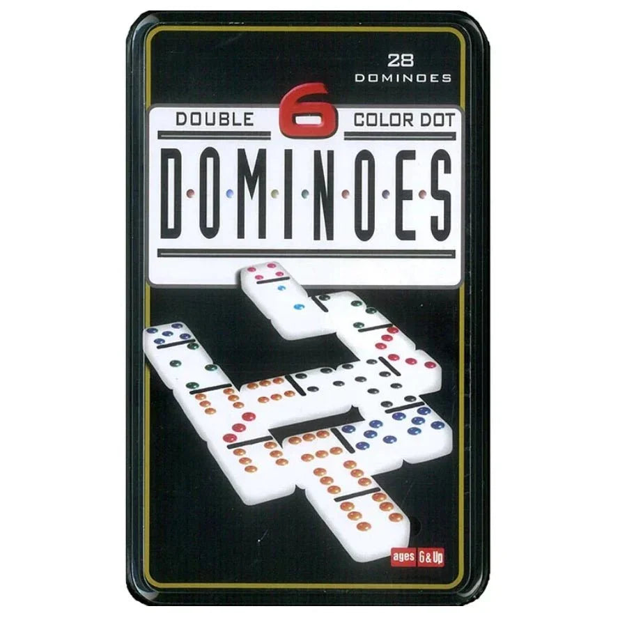 Classic Dominoes Double Colour 6 Tin