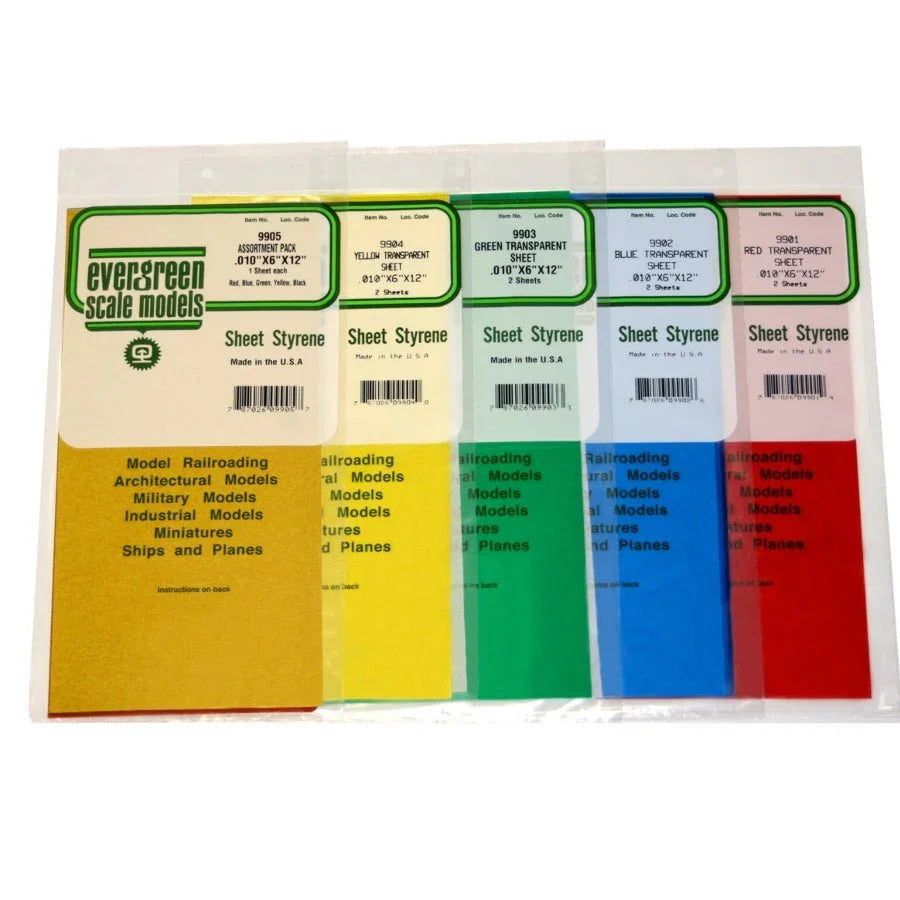 Evergreen Scale Models Polystyrene Sheet (Coloured)