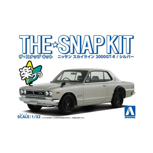 Aoshima 1/32 The Snap Kit No.09-A Nissan Skyline 2000GT-R (Silver)