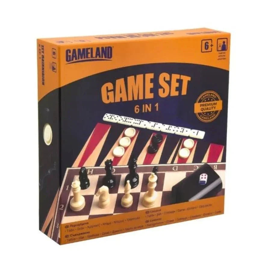 Gameland Traditional 6in1 Board Game Set