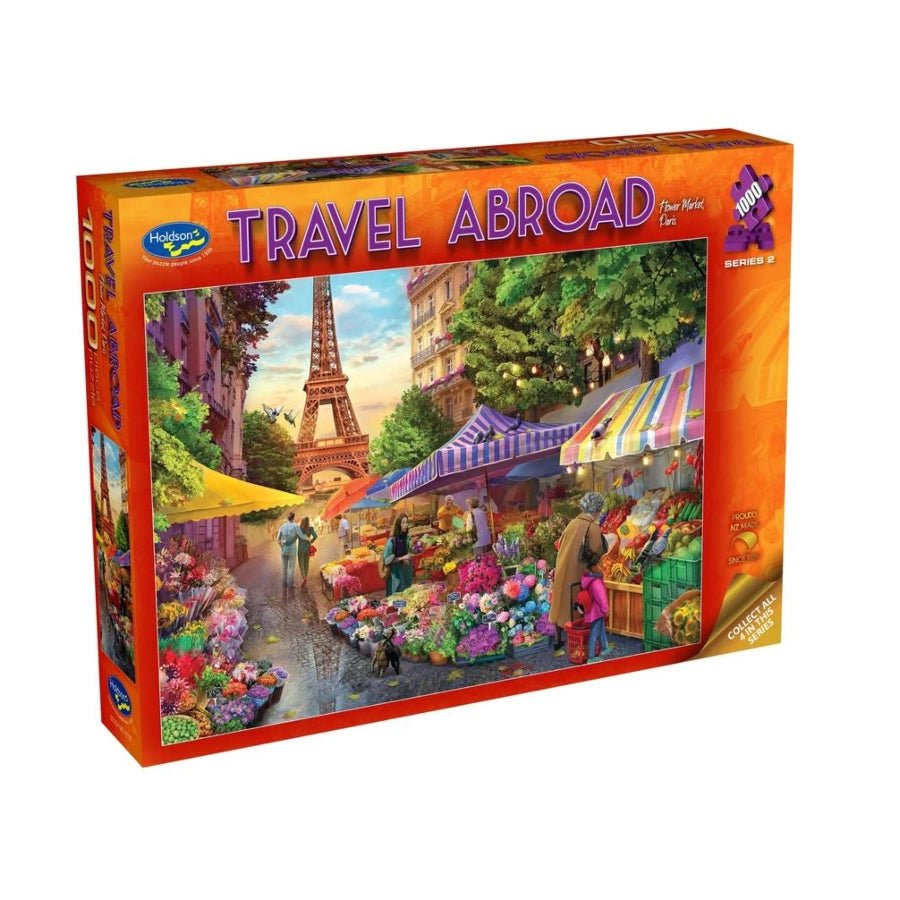 Holdson Paris Flower Market 1000 piece scenic travel jigsaw puzzle.