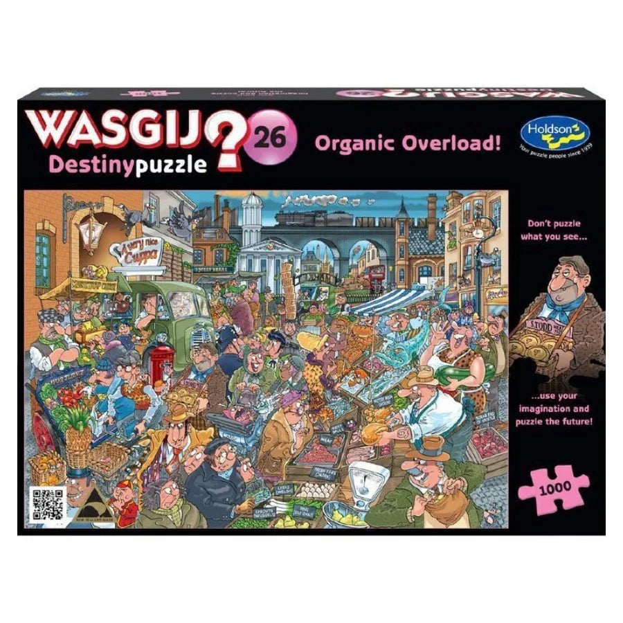 Holdson WASGIJ Destiny 26 Organic Overload 1000pc jigsaw puzzle box.