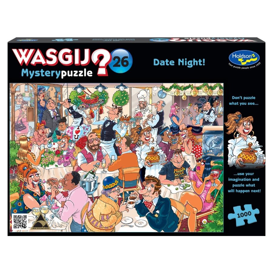 Holdson Wasgij Mystery 26 Date Night 1000 piece jigsaw puzzle box.
