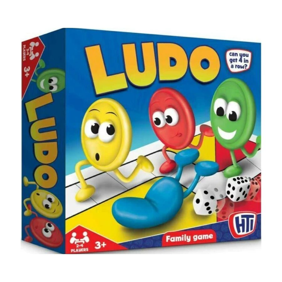Classic Ludo board game with colourful tokens and dice for up to four players