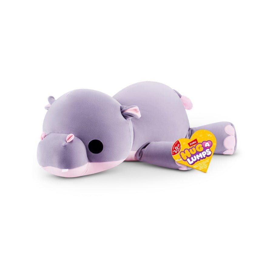 Hug-A-Lumps Large Series – extra-large weighted plush toy in pastel colours, soft and squishy for comfort, sensory support, and cuddling. Hippo