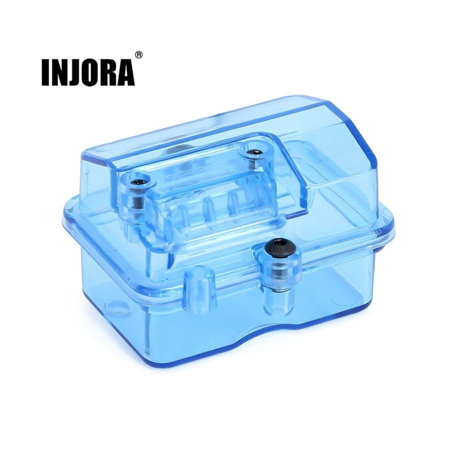 INJORA blue plastic waterproof radio receiver box for 1/10 scale RC cars and crawlers